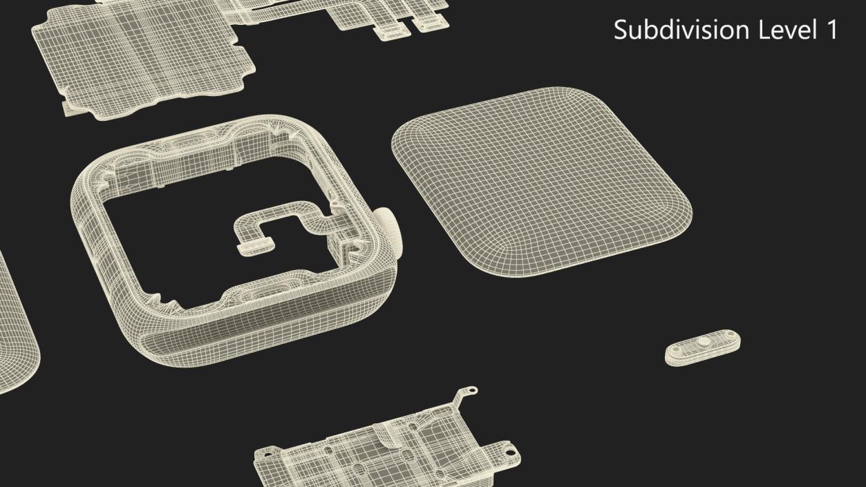 Disassembled Apple Watch SE 2 3D model