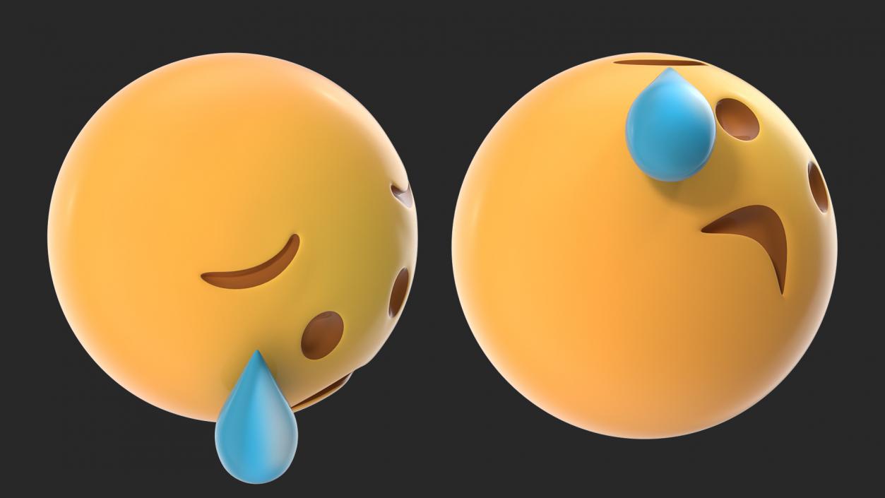 3D Disappointed but Relieved Emoji