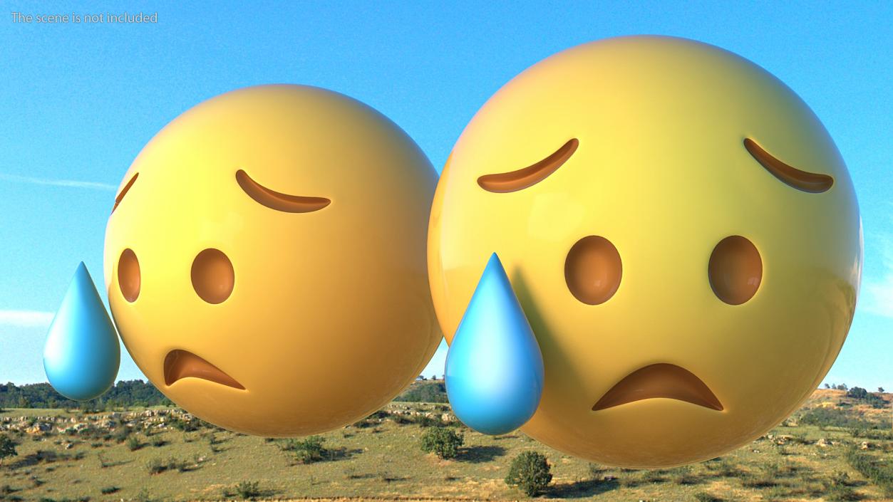 3D Disappointed but Relieved Emoji