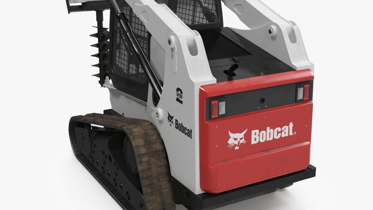 Bobcat Track Loader with Auger Rigged 3D