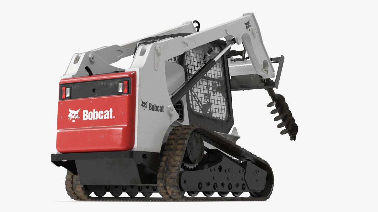 Bobcat Track Loader with Auger Rigged 3D