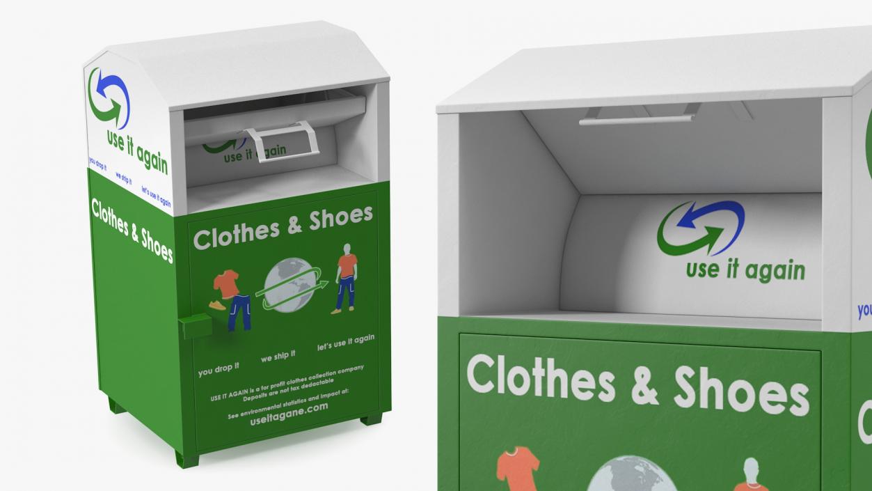 3D model Recycle Drop Box for Clothes Rigged