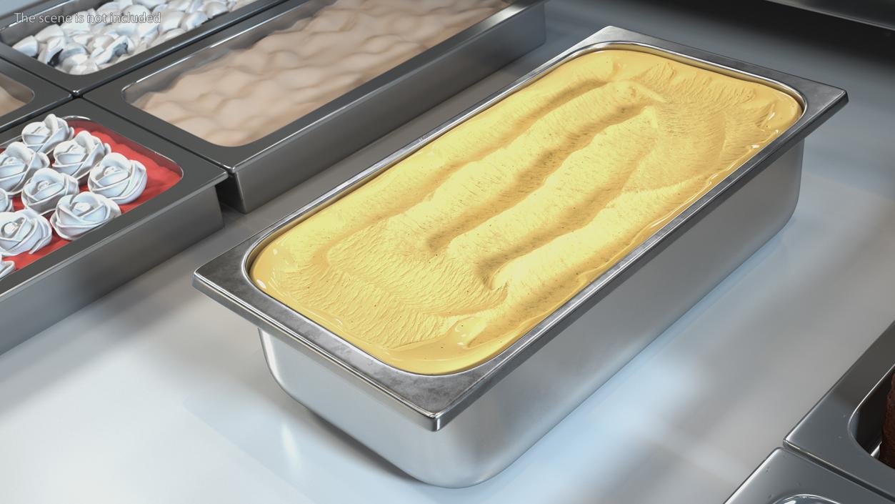 Caramel Ice Cream Tray 3D