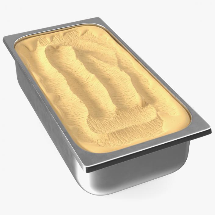 Caramel Ice Cream Tray 3D