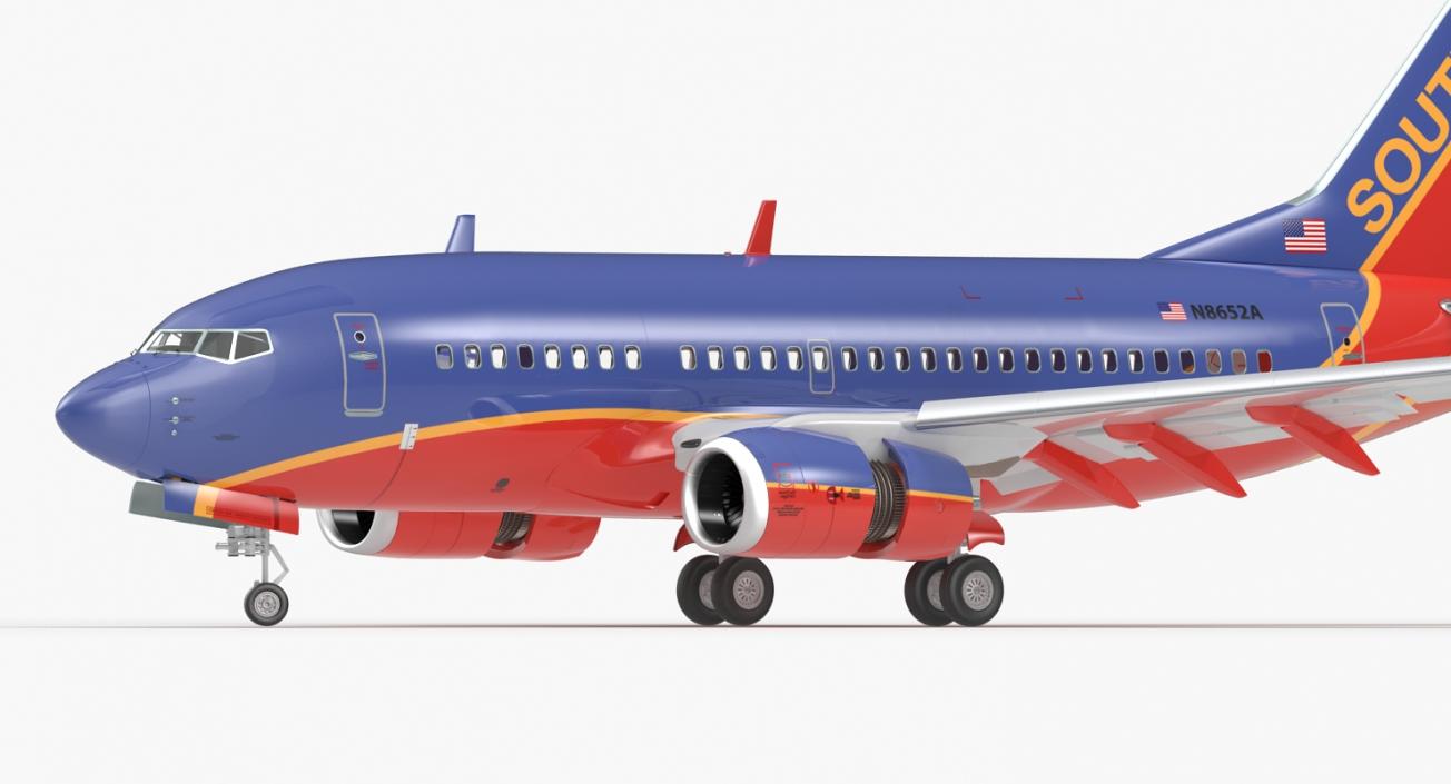 3D model Boeing 737-600 Southwest Airlines Rigged