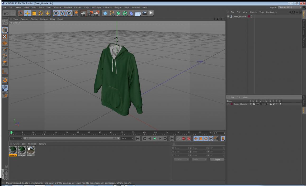 Green Hoodie 3D