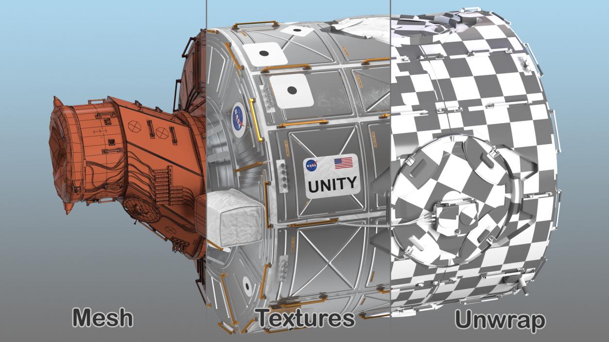 3D ISS Module Unity Node 1 model