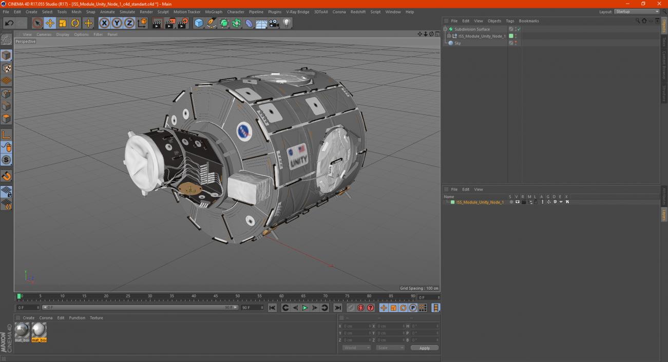 3D ISS Module Unity Node 1 model