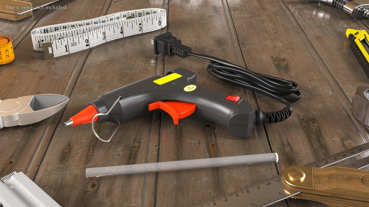 Mini Hot Melt Glue Gun Folded 3D model