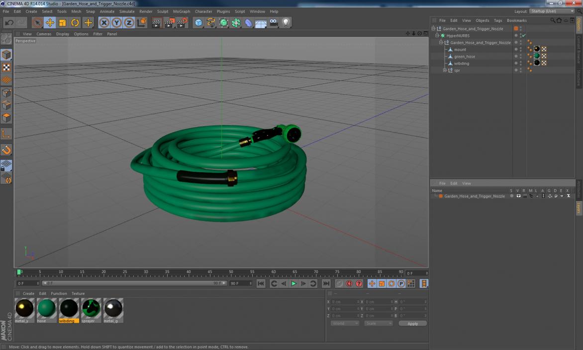 3D model Garden Hose and Trigger Nozzle