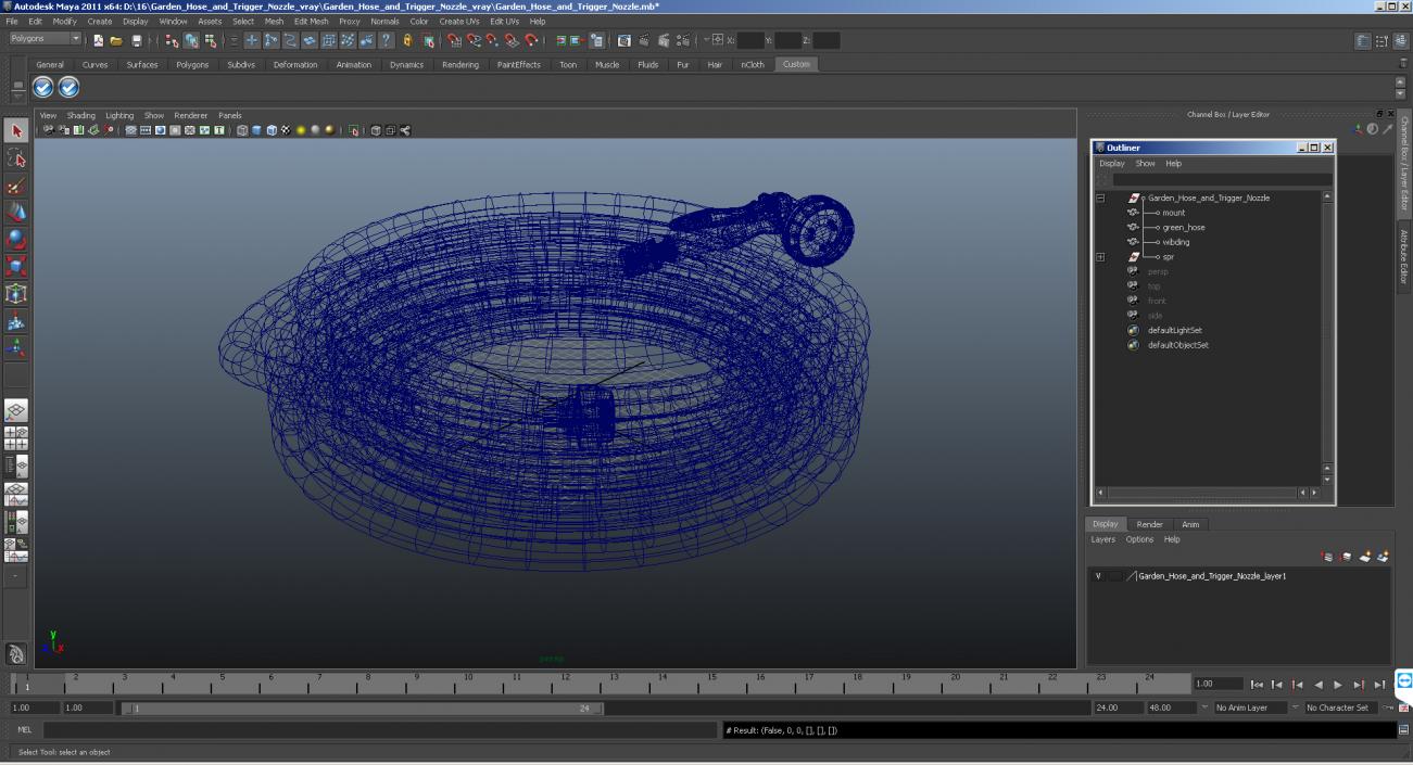 3D model Garden Hose and Trigger Nozzle