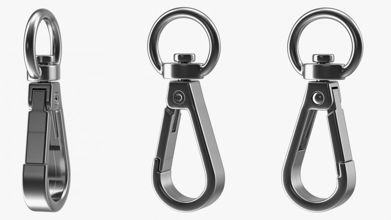 3D Push Gate Snap Hook Silver