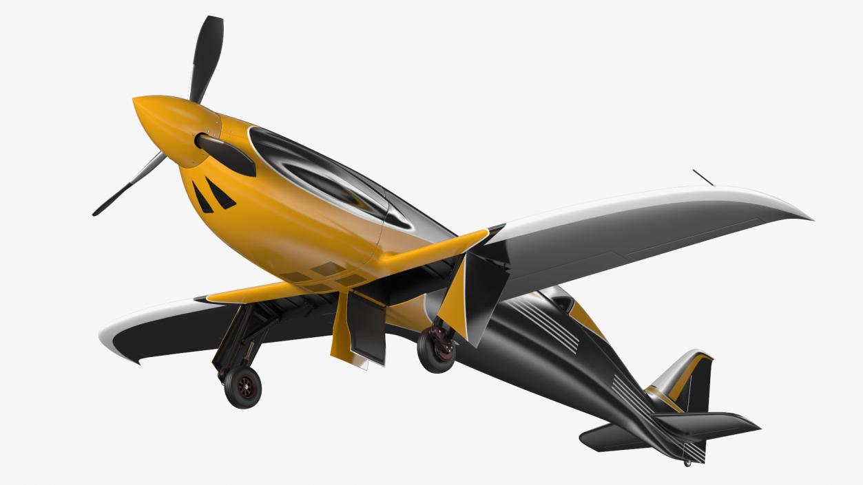 3D All Electric Aircraft Rigged model