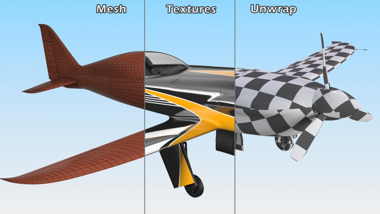 3D All Electric Aircraft Rigged model