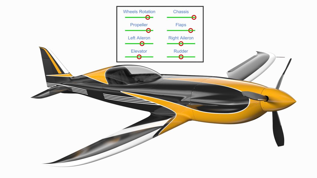 3D All Electric Aircraft Rigged model