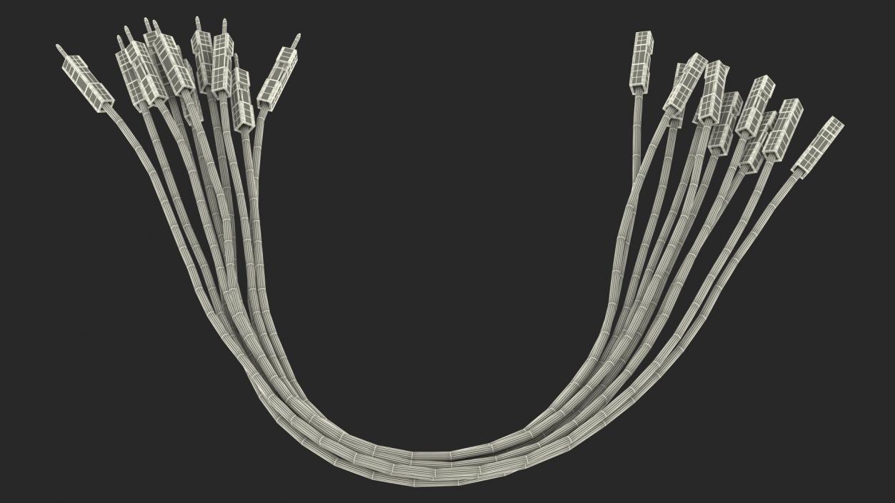 3D model Jumper Wires Bended Black