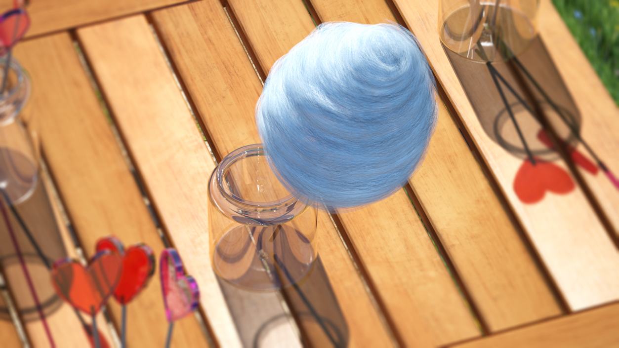 Blue Cotton Candy 3D