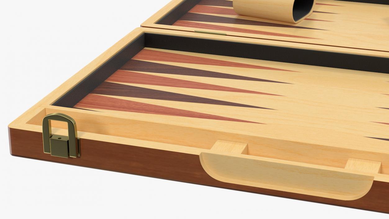 Wooden Backgammon Board Game Set 3D