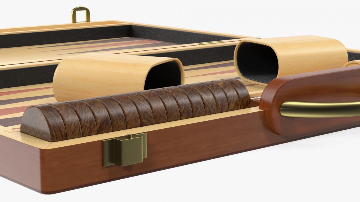 Wooden Backgammon Board Game Set 3D