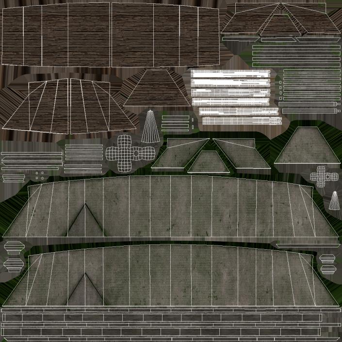 Aged Vikings Longhouse 3D