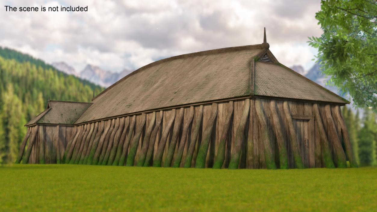 Aged Vikings Longhouse 3D