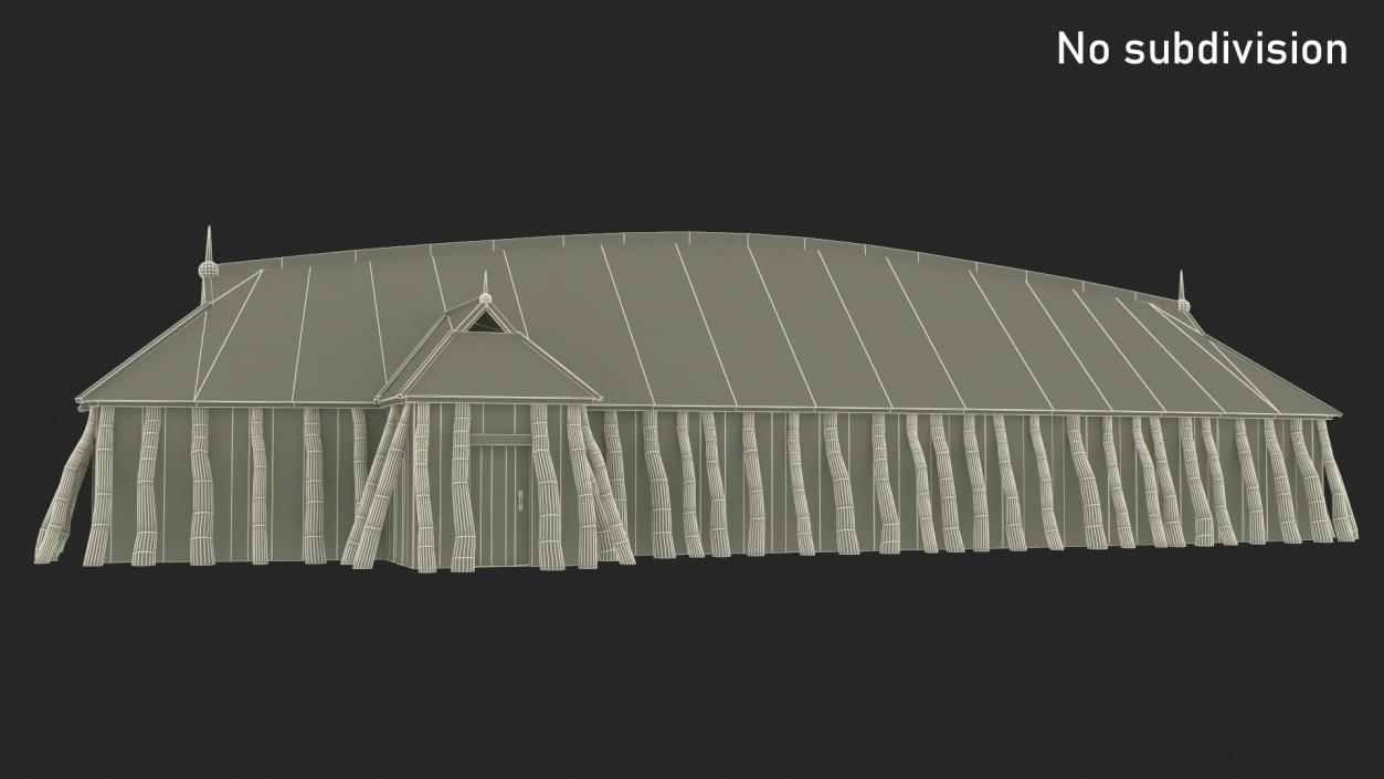 Aged Vikings Longhouse 3D