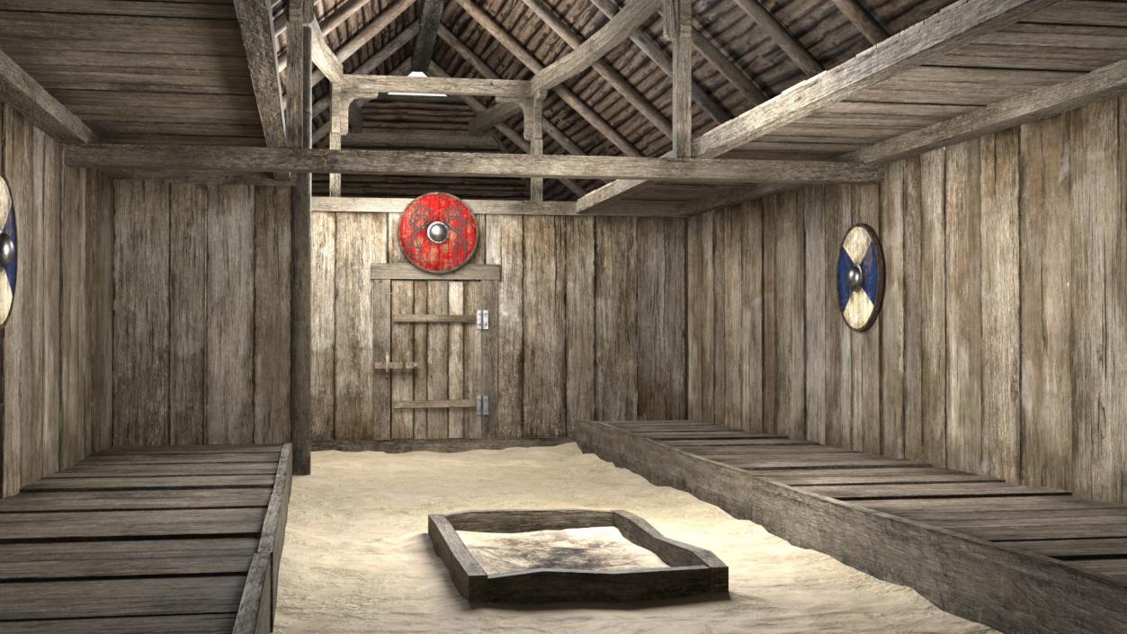 Aged Vikings Longhouse 3D