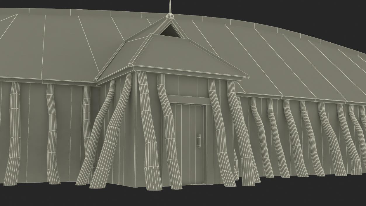 Aged Vikings Longhouse 3D