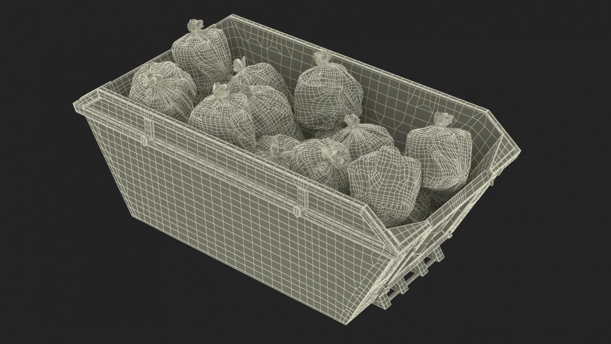 3D model Skip Bin With Debris