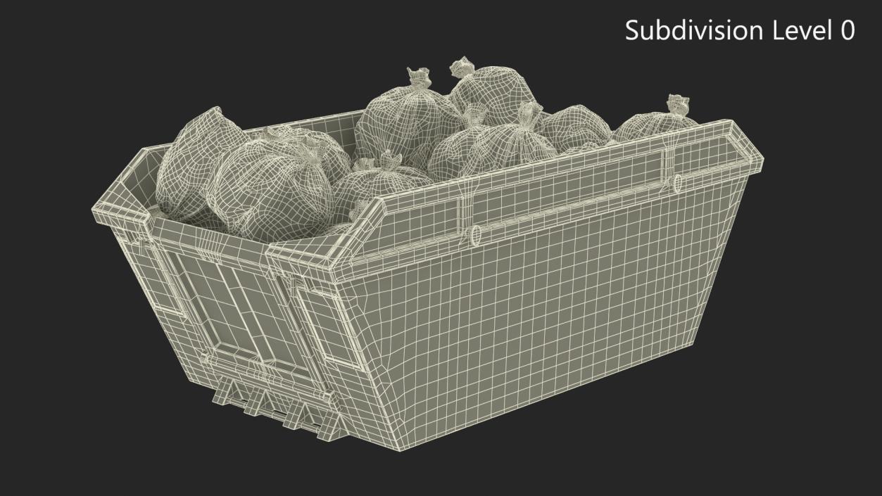 3D model Skip Bin With Debris