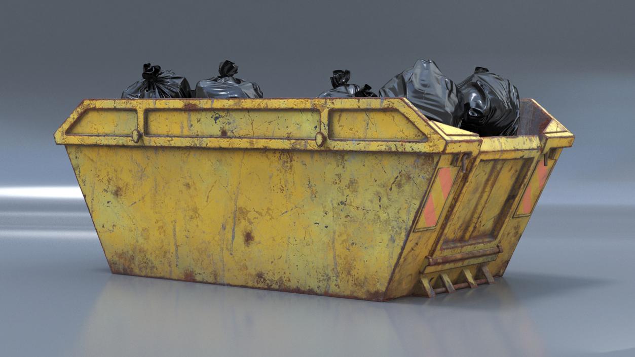 3D model Skip Bin With Debris