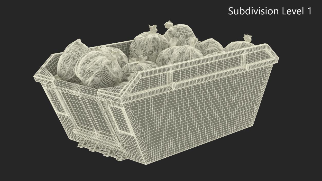 3D model Skip Bin With Debris