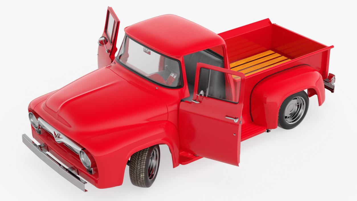 3D model 1956 Ford F100 Pickup Truck Tuned Rigged