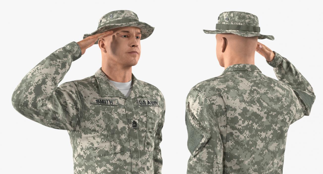 3D model US Army Soldier Military ACU Rigged