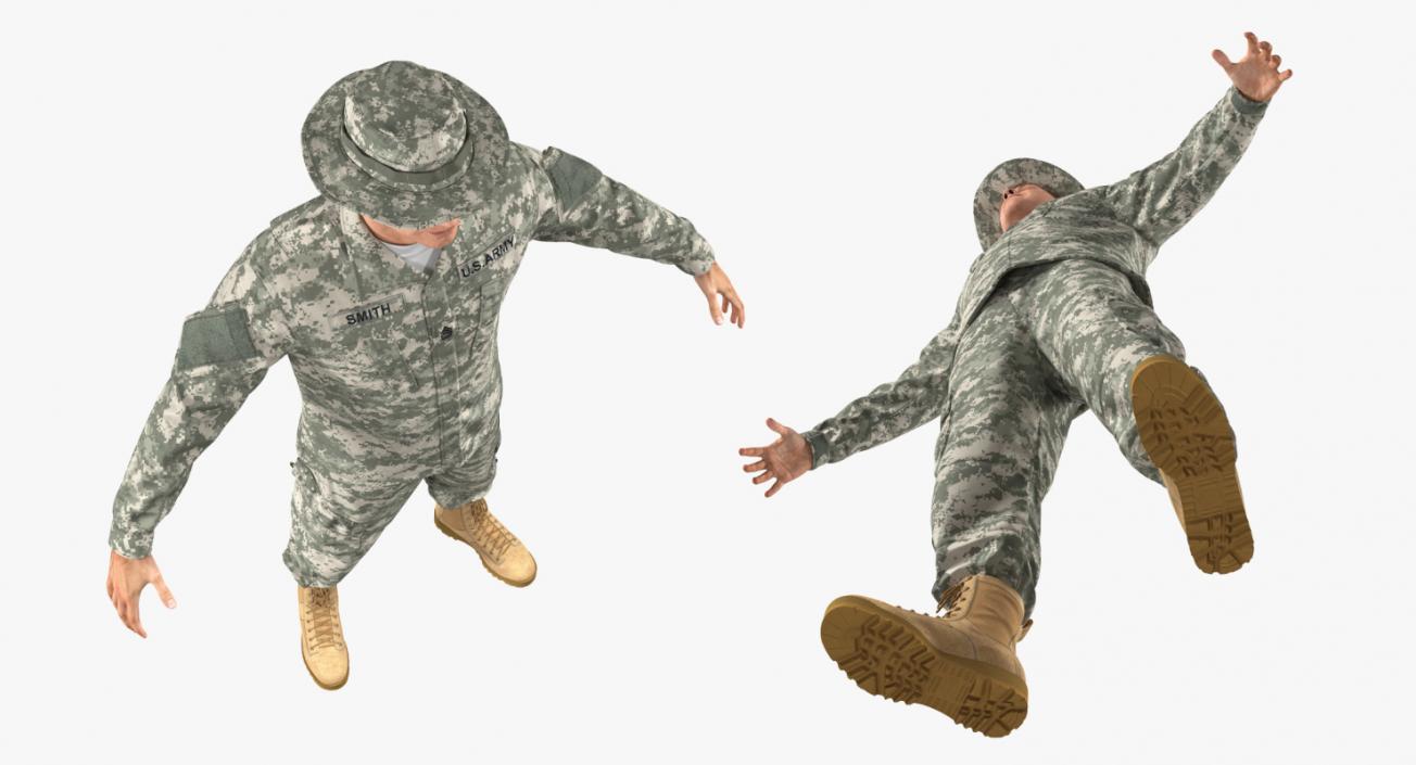 3D model US Army Soldier Military ACU Rigged