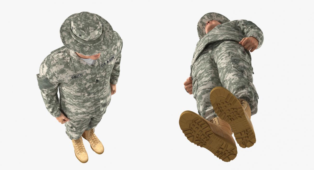 3D model US Army Soldier Military ACU Rigged