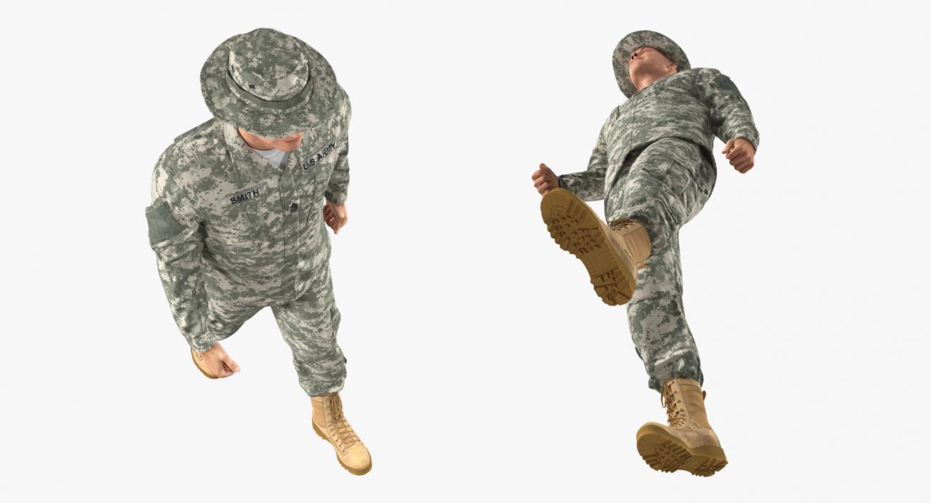 3D model US Army Soldier Military ACU Rigged