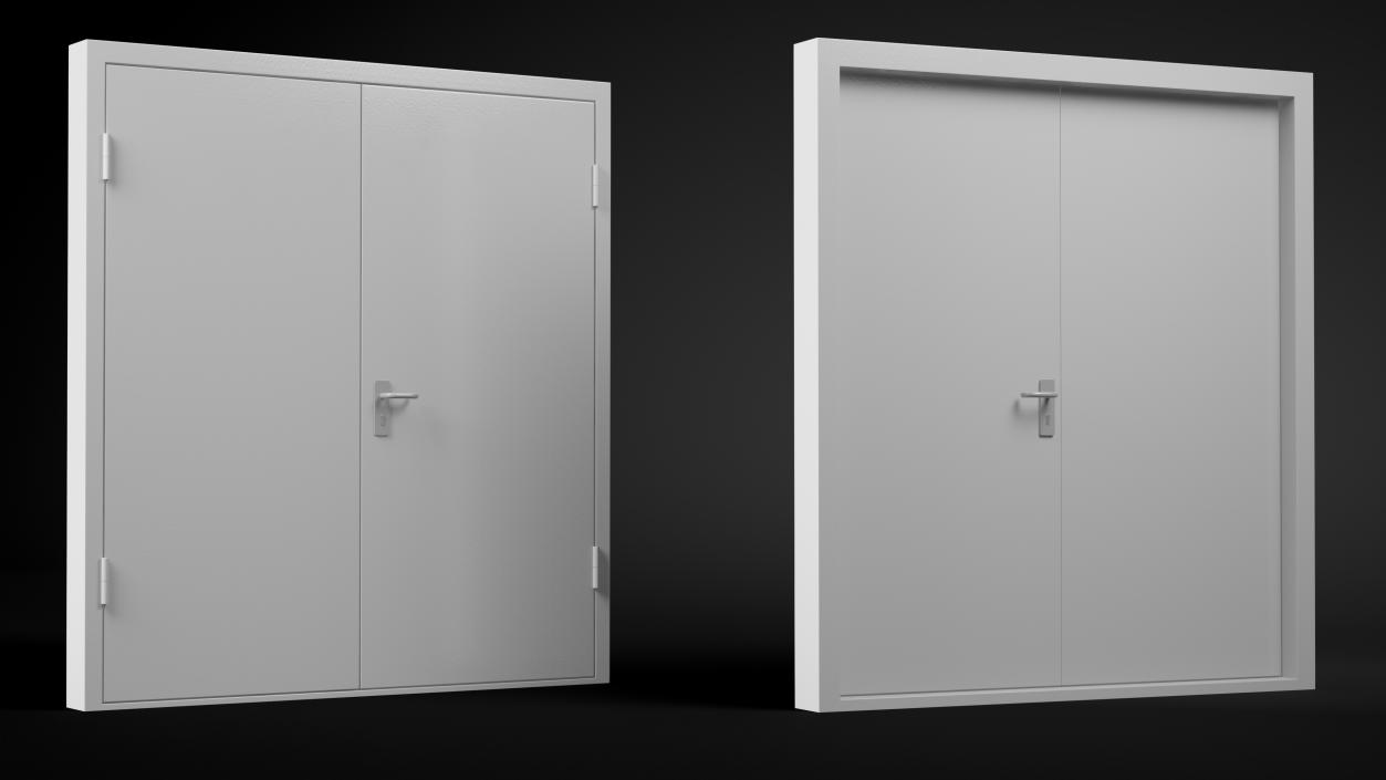 3D model Exit Emergency Doors Grey