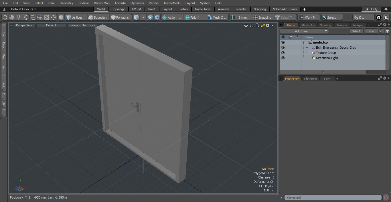 3D model Exit Emergency Doors Grey