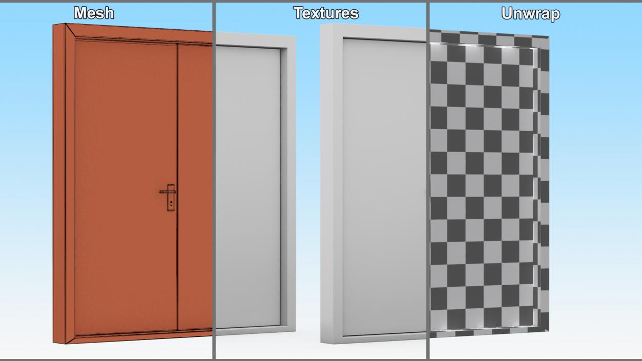 3D model Exit Emergency Doors Grey