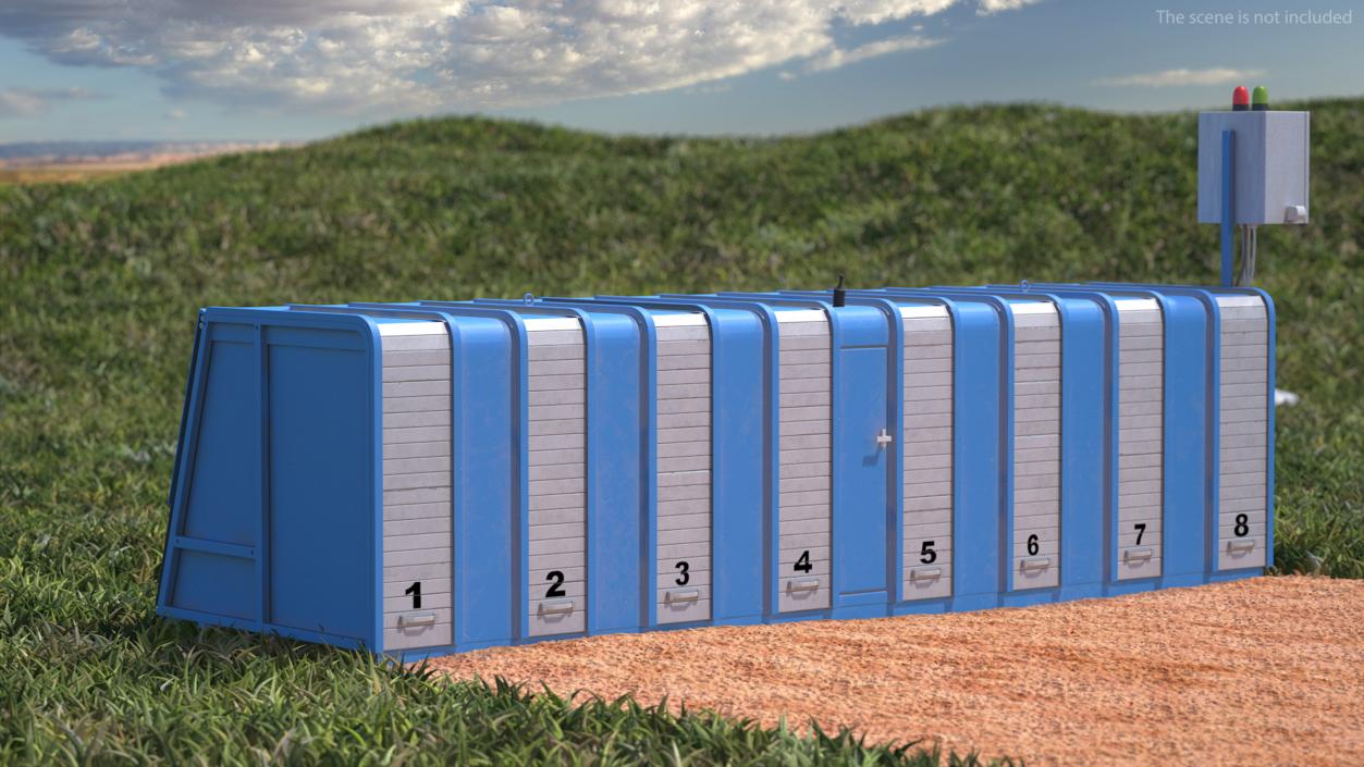 Greyhound Racing Starting Boxes 8 Doors 3D model