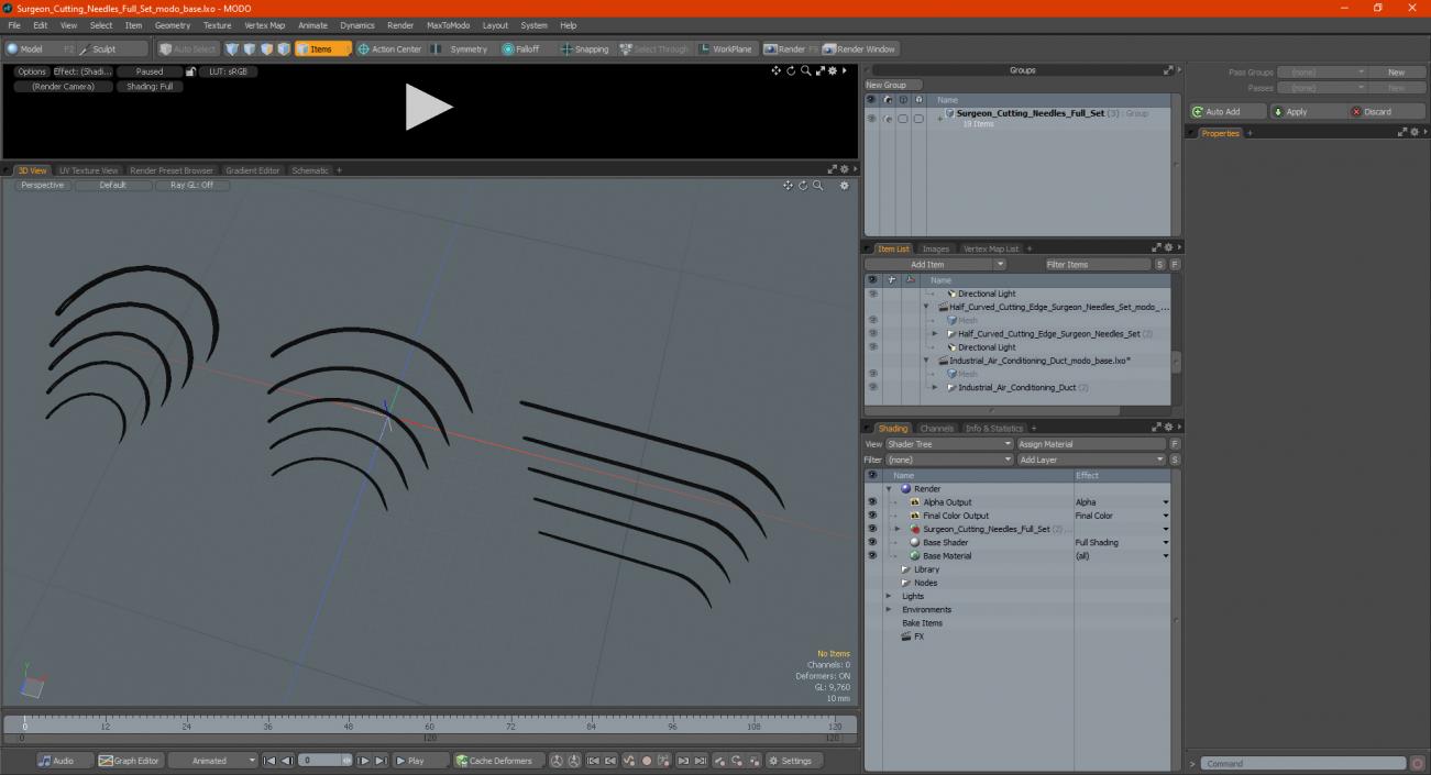 Surgeon Cutting Needles Full Set 3D