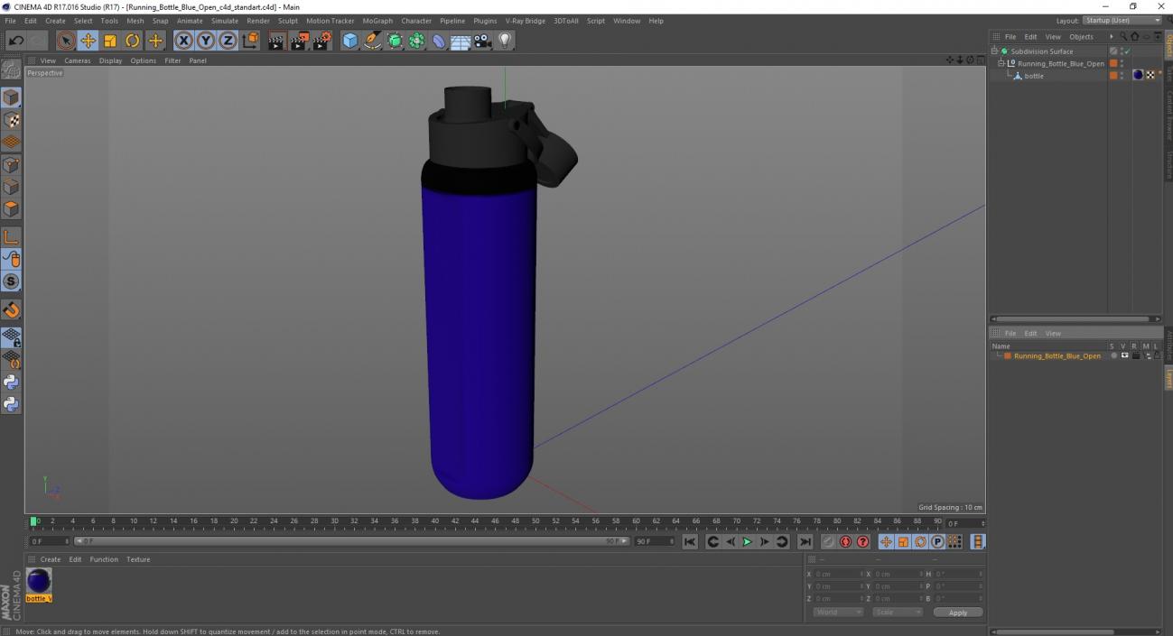 Running Bottle Blue Open 3D model