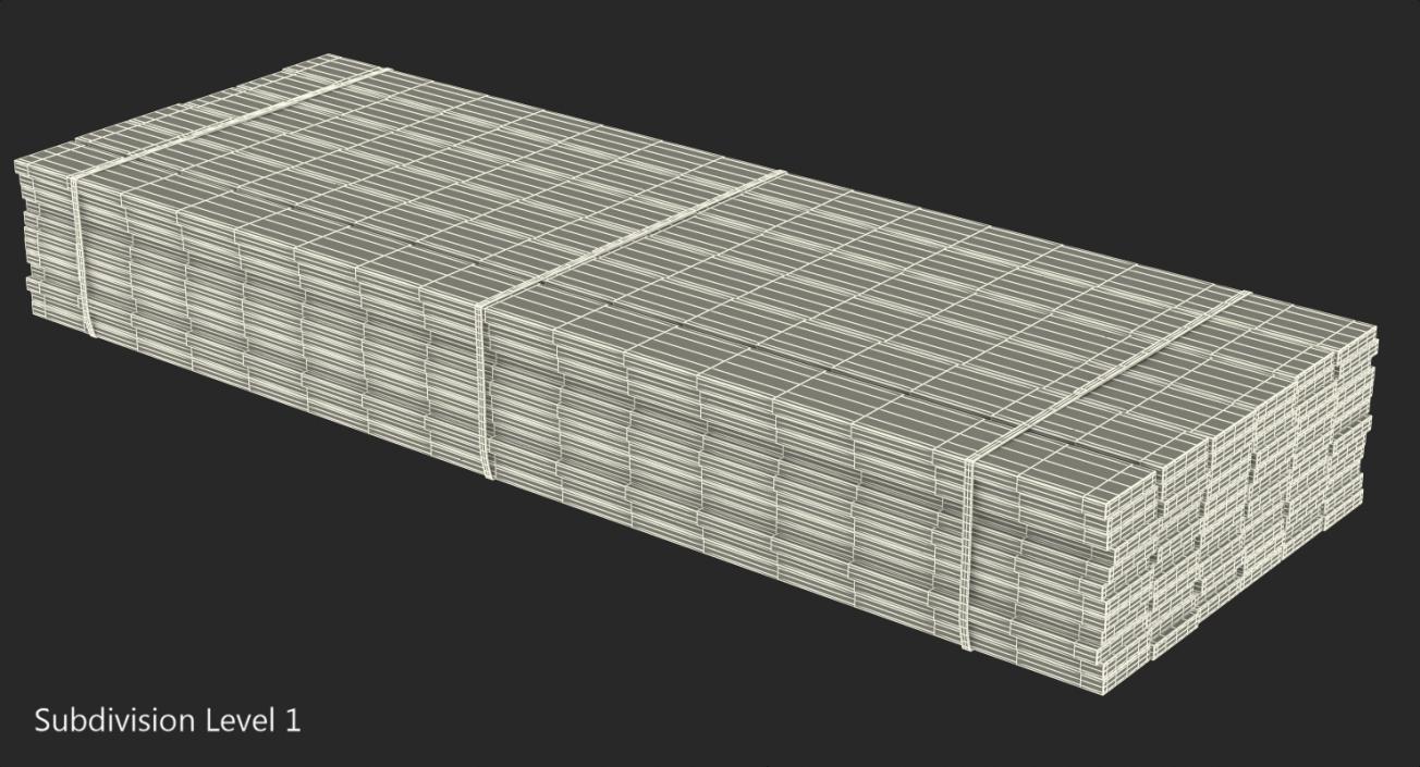 3D Lumber Stack Old Wood Planks model