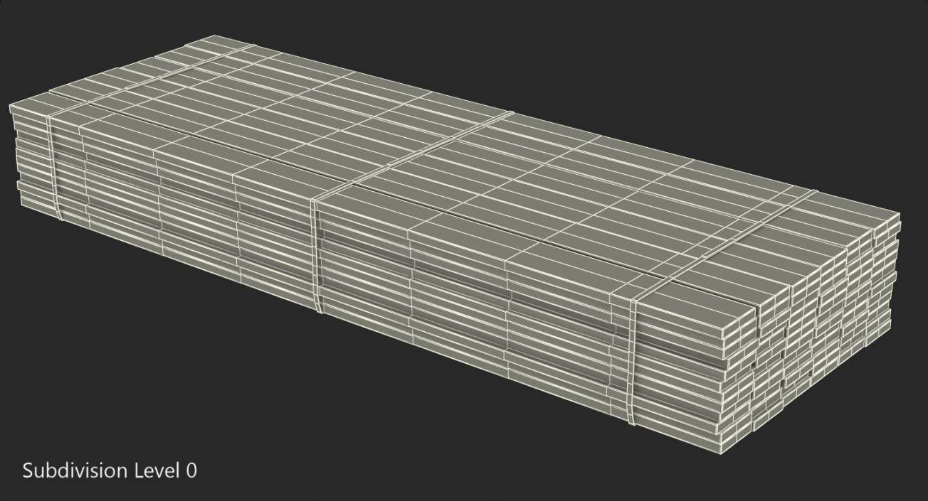 3D Lumber Stack Old Wood Planks model