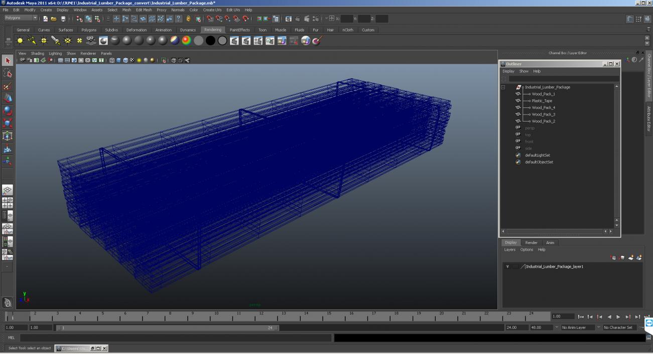 3D Lumber Stack Old Wood Planks model