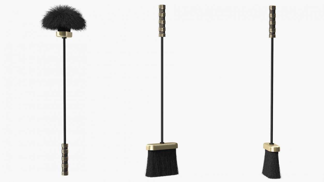 Fireplace Broom Fur 3D model