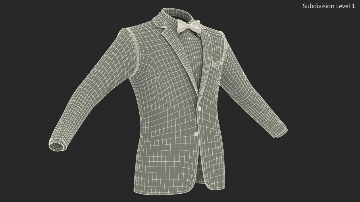 Tuxedo Black Jacket 3D model