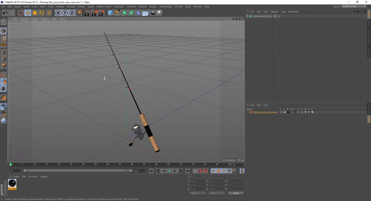 3D model Fishing Rod and Hook