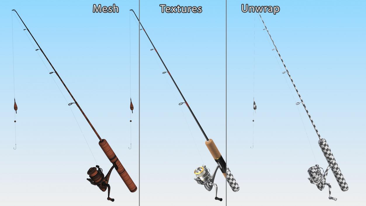 3D model Fishing Rod and Hook